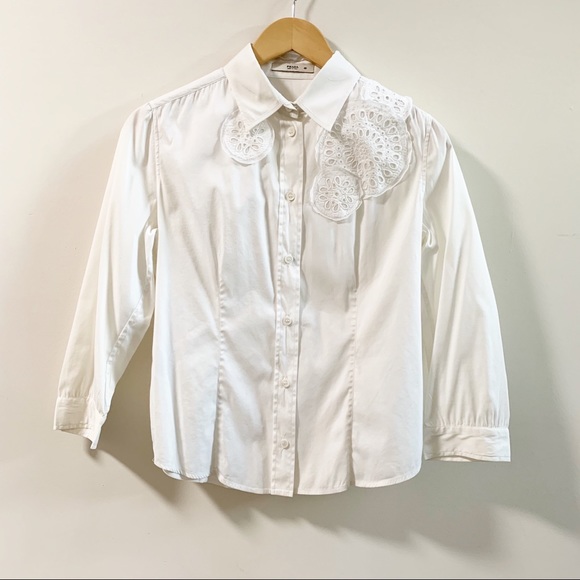 Prada Tops - PRADA Lotus Pod Button Down Cream Dress Shirt